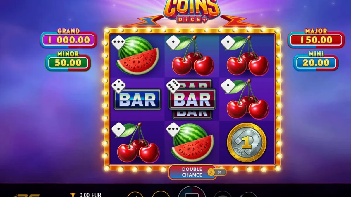Tampilan visual mesin slot Magnetic Coins Dice dengan tema koin emas dan magnet.